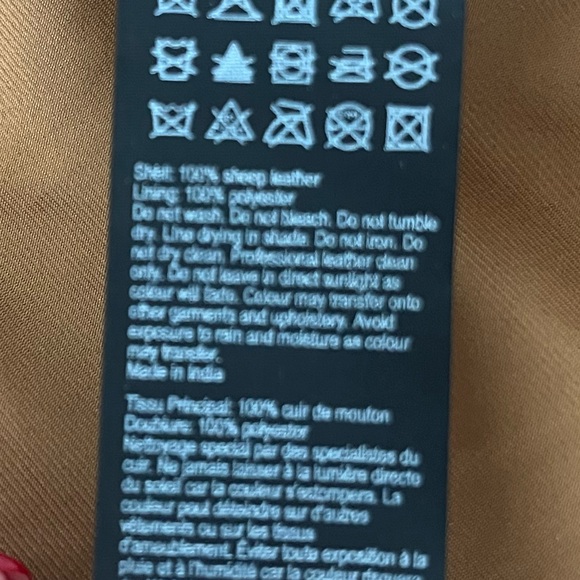 AllSaints Fern Dipdye Biker Sheep
Leather Moto Jacket Cognac Brown
Size US 4 - Picture 10 of 15